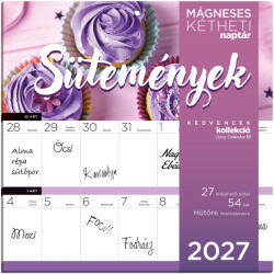 LIZZY CARD Lizzy Calendar mágneses, kétheti tervezőnaptár, 22x22cm, 2027, Sütemények (LIZ-7540228008) - mesescuccok