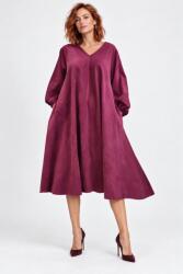 SHOPIKA Rochie midi ampla din catifea reiata de bumbac, bordo Talie unica
