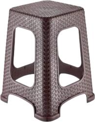 JHT Taburet, tip rattan, plastic, maro, 46 cm inaltime (rattantaburet)