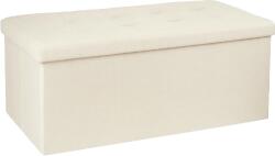 JHT Taburet Pliabil cu Spatiu de Depozitare JHT, Tip Cutie, Otoman, Cub 76X38X38 cm, Piele ecologica, Beige (taburetpliabilmare-2-1)
