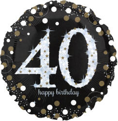 Amscan Balon din folie - Happy Birthday 40, 43 cm
