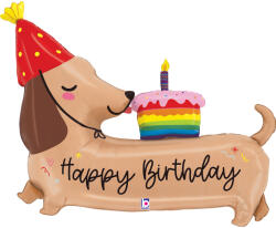 Grabo Balon din folie Happy Birthday - Teckel, 109 cm