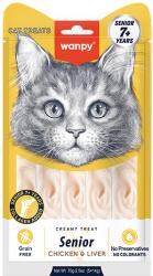 Wanpy Recompense cremoase pentru pisici sterilizate Wanpy Senior 7+, cu Pui si ficat, Grain Free, 5 x 14g (WP87135)