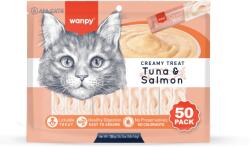 Wanpy Recompense cremoase pentru pisici Wanpy, cu Ton si somon, 50 x 14g (WP89702)