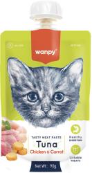 Wanpy Recompensa cremoasa pentru pisici Wanpy Tasty Meat, cu Ton, pui si morcov, 90g (WP87154)