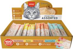 Wanpy Recompense cremoase pentru pisici Wanpy, Mix, 100 x 14g (WP87190)