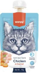 Wanpy Recompensa cremoasa pentru pisici Wanpy Tasty Meat, cu Pui si morcov, 90g (WP87151)