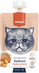 Wanpy Recompensa cremoasa pentru pisici Wanpy Tasty Meat, cu Somon, pui si morcov, 90g (WP87153)