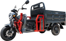 Samus Triciclu electric cargo Samus Montana-25-1.3-72V32-Red-Dark Silver, 12 inch, putere maxima 3900W, acumulator 72V 32Ah, autonomie 48 km, viteza maxima de 25 km/h, conform reglementarilor UE, fara permi