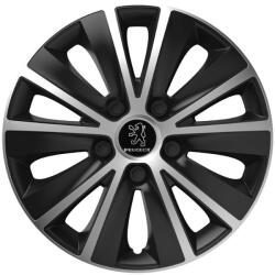 Versaco Capace De Roți Auto Versaco Rapide Cromiu Negru 16" Siglă 3D Metalic Peugeot 4 Bucăți (284740)
