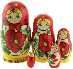 Azhna Figurină Decorativă Păpușă Din Lemn MS0502ry 10.5cm (MS0502ry)
