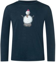 super. natural Детска блуза с дълъг ръкав super. natural Kid's Snowman L/S Merino longsleeve - Blueberry / Various - размер 110 (EU) (704-6177-0112)