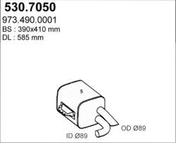 ASSO 530.7050 - AMORTIZOR ZGOMOT MIJLOC-SPATE - compatibil 9734900001 - ASSO-530.7050 (ASSO5307050)