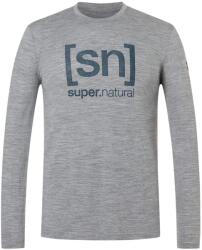 super. natural Мъжка блуза с дълъг ръкав super. natural Denilogo SN L/S Merino longsleeve - Cashmere Grey Melange / Blueberry (216-9136-0212)