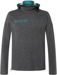 super. natural Мъжки вълнен пуловер super. natural Alpine Hooded II Hoodie - Pirate Grey Melange / Hydro (005-4177-0213)
