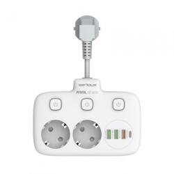 Serioux Prelungitor tip priza cu protectie Serioux Quick Charge 3.0, (SRXP-PS24W)