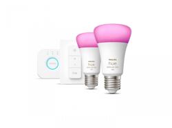 Philips Pachet 2 Becuri LED RGB inteligente Philips Hue A60, Bluetooth, (000008719514291379)