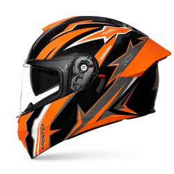 Fixato Casca Moto/Scuter Flip-Up FIXATO Viper, Viziera Dubla, Protectie UV, Modulabila, Portocaliu, Marime 57-59cm (flip-up-2-portocaliu)