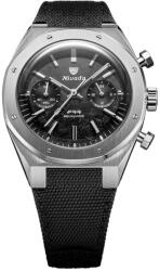 Nivada Grenchen F77 Cronograf Mecaquartz Carbon 38 mm - Canvas Strap + 5 ani garanție și cadou GRATUIT Ceas