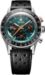 Nivada Grenchen Chronoking Mecaquartz Racing Green - Inter. Bezel - Black Racing Strap + 5 ani garanție și cadou GRATUIT Ceas