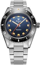 Nivada Grenchen Aquamar Blue - Flat Link Bracelet + 5 ani garanție și cadou GRATUIT Ceas