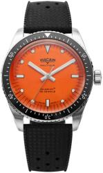 Vulcain Skindiver Nautique Orange - Rubber + 5 ani garanție și cadou GRATUIT Ceas