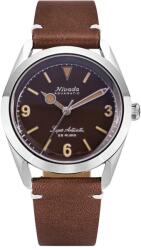 Nivada Grenchen Super Antarctic 3.6. 9 Tropical - Brown Leather White Stitching + 5 ani garanție și cadou GRATUIT Ceas