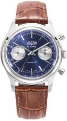 Vulcain Chronograph 70's - Albastru - Brown Alligator + 5 ani garanție și cadou GRATUIT Ceas