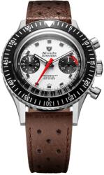 Nivada Grenchen Chronomaster White Panda 41mm - Brown Racing Strap + 5 ani garanție și cadou GRATUIT Ceas