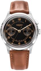 Vulcain Monopusher Heritage - Negru - Brown Plain + 5 ani garanție și cadou GRATUIT Ceas