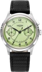 Vulcain Monopusher Heritage - Verde - Black Carbon Leather Strap + 5 ani garanție și cadou GRATUIT Ceas