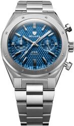 Nivada Grenchen F77 Cronograf Mecaquartz Albastru 38 mm - Steel Bracelet + 5 ani garanție și cadou GRATUIT Ceas