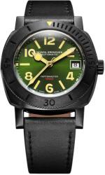 Nivada Grenchen Numere Nivada Grenchen Depthmaster - negru și verde - Black Leather + 5 ani garanție și cadou GRATUIT Ceas