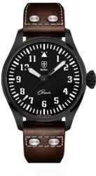Biatec Corsair Vintage 02 - Curea pilot din piele maro închis + 5 ani garanție și cadou GRATUIT Ceas