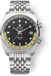 Nivada Grenchen Antarctic GMT - Negru - Beads of Rice + 5 ani garanție și cadou GRATUIT Ceas
