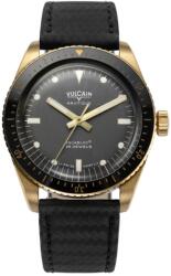 Vulcain Skindiver Nautique Bronz / Gri - Black Carbon Leather Strap + 5 ani garanție și cadou GRATUIT Ceas