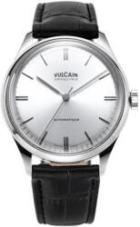 Vulcain Grand Prix - Silver - Black Alligator + 5 ani garanție și cadou GRATUIT Ceas