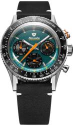 Nivada Grenchen Chronoking Mecaquartz Racing Green - Inter. Bezel - Black Leather White Stitching + 5 ani garanție și cadou GRATUIT Ceas