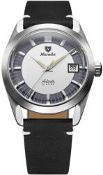 Nivada Grenchen Ghețarul antarctic Nivada Grenchen 35 mm - Black leather White Stitching + 5 ani garanție și cadou GRATUIT Ceas
