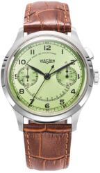 Vulcain Monopusher Heritage - Verde - Brown Alligator + 5 ani garanție și cadou GRATUIT Ceas