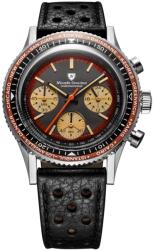 Nivada Grenchen Chronoking Racing Black Amber - Inter. Bezel - Black Racing Strap + 5 ani garanție și cadou GRATUIT Ceas