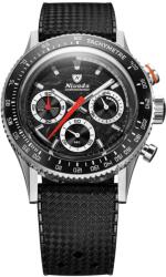 Nivada Grenchen Chronoking Mecaquartz Racing negru - Inter. Bezel - Black Rubber Tropic + 5 ani garanție și cadou GRATUIT Ceas