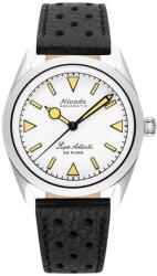 Nivada Grenchen Super Antarctic White - Beige - Black Racing Strap + 5 ani garanție și cadou GRATUIT Ceas