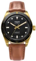 Vulcain Skindiver Nautique Gold / Black - Brown Plain + 5 ani garanție și cadou GRATUIT Ceas