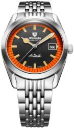 Nivada Grenchen Super Antarctic Black & Orange - 38 mm Date - Beads of Rice + 5 ani garanție și cadou GRATUIT Ceas