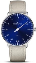 MeisterSinger Neo NES908 - Curea din piele albă + 5 ani garanție și cadou GRATUIT Ceas