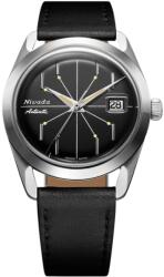 Nivada Grenchen Antarctic Spider negru 38 mm - Black leather + 5 ani garanție și cadou GRATUIT Ceas