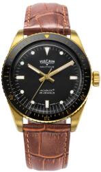 Vulcain Skindiver Nautique Gold / Blue - Brown Alligator + 5 ani garanție și cadou GRATUIT Ceas