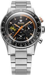 Nivada Grenchen Chronoking Mecaquartz Racing Carbon - Inter. Bezel - Bracelet Flat Link + 5 ani garanție și cadou GRATUIT Ceas