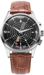Vulcain Nautical Heritage - Black White Luminova - Brown Alligator + 5 ani garanție și cadou GRATUIT Ceas